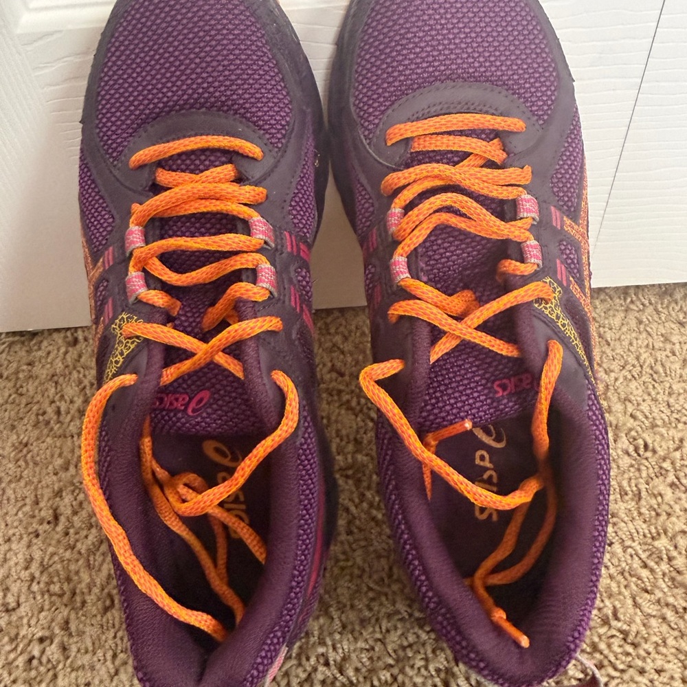 ASICS Women's Gel Sonoma 2 Vibrant Purple and Orange Athletic Shoes - Picture 2 of 5